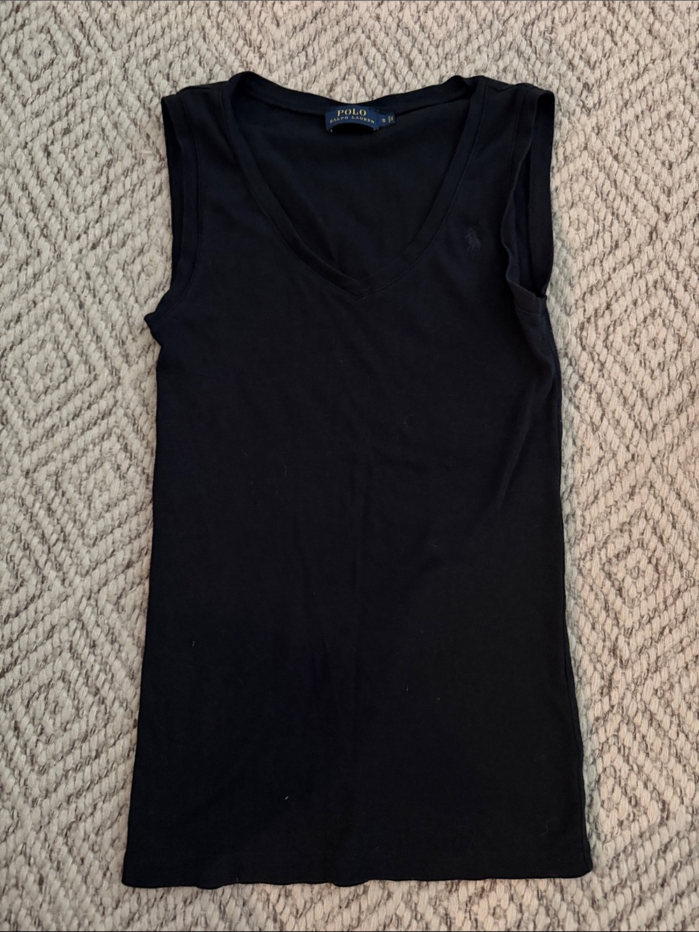Polo by Ralph Lauren Black cotton V-Neck Tank